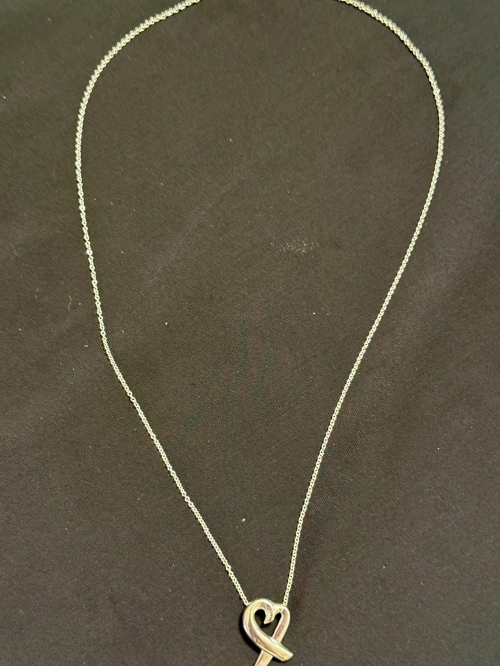 Authentic Tiffany & Co. Paloma Picasso Sterling Silver Loving Heart Necklace 925